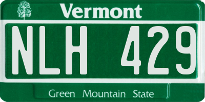VT license plate NLH429