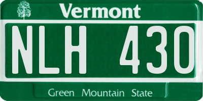 VT license plate NLH430