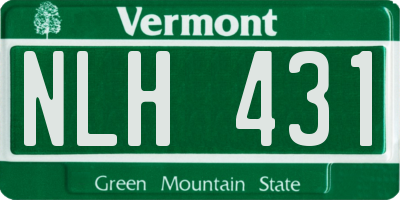 VT license plate NLH431