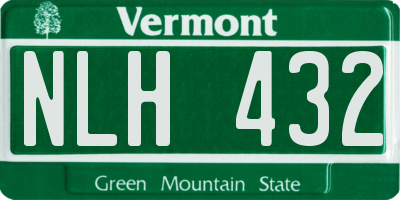 VT license plate NLH432