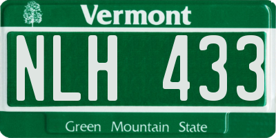 VT license plate NLH433