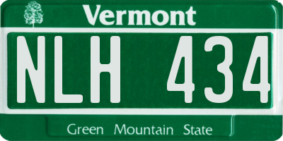 VT license plate NLH434