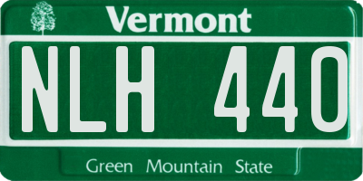 VT license plate NLH440