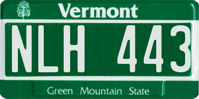 VT license plate NLH443