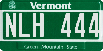 VT license plate NLH444