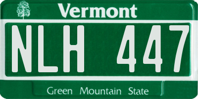 VT license plate NLH447