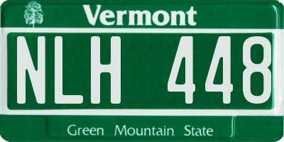 VT license plate NLH448