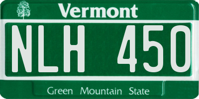 VT license plate NLH450