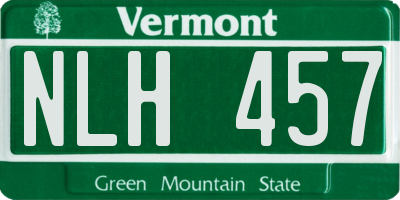 VT license plate NLH457