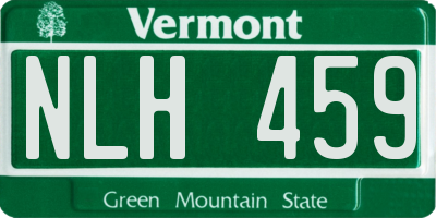 VT license plate NLH459