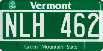 VT license plate NLH462