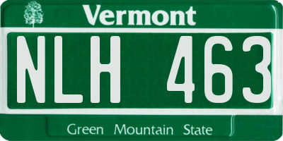 VT license plate NLH463