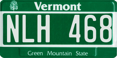 VT license plate NLH468