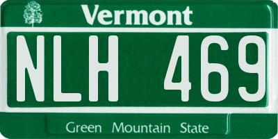 VT license plate NLH469
