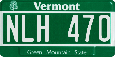 VT license plate NLH470