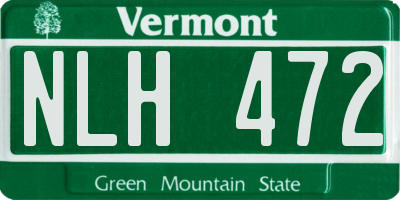 VT license plate NLH472