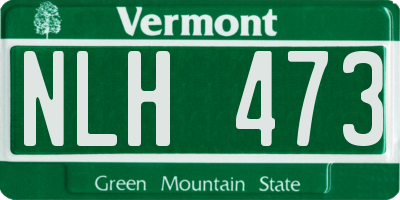 VT license plate NLH473