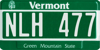 VT license plate NLH477