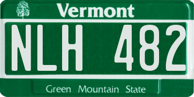 VT license plate NLH482