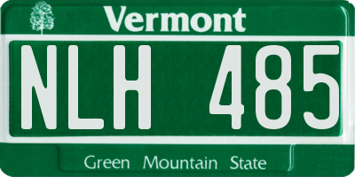 VT license plate NLH485