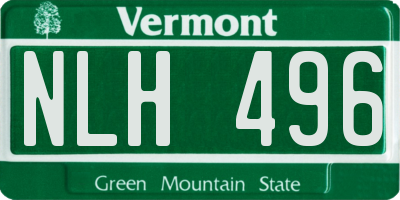 VT license plate NLH496