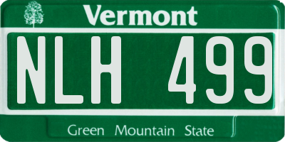 VT license plate NLH499