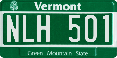 VT license plate NLH501