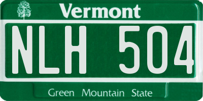 VT license plate NLH504