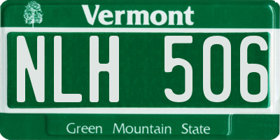 VT license plate NLH506