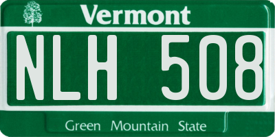 VT license plate NLH508