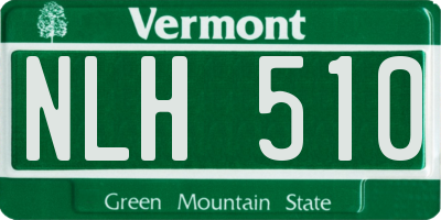 VT license plate NLH510