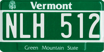 VT license plate NLH512