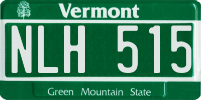 VT license plate NLH515