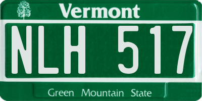 VT license plate NLH517