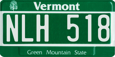 VT license plate NLH518