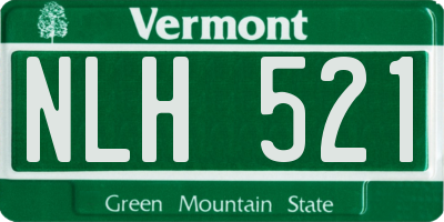 VT license plate NLH521