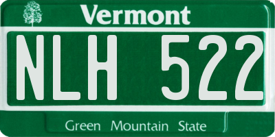 VT license plate NLH522