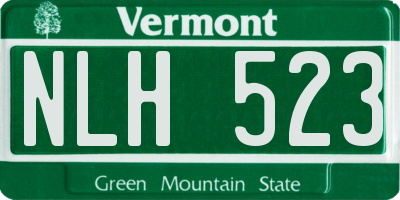 VT license plate NLH523