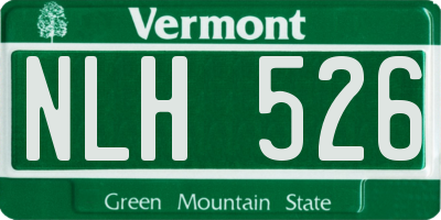 VT license plate NLH526