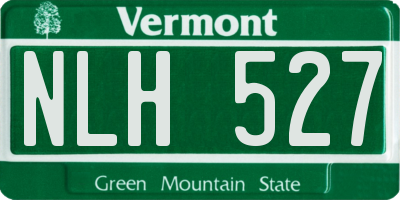 VT license plate NLH527