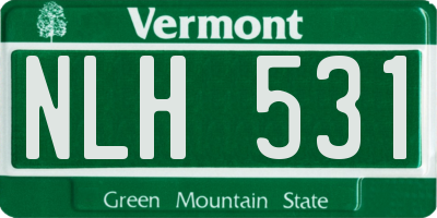 VT license plate NLH531