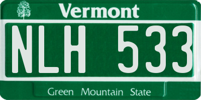 VT license plate NLH533