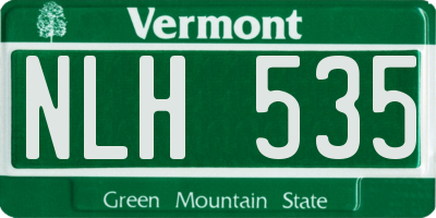 VT license plate NLH535
