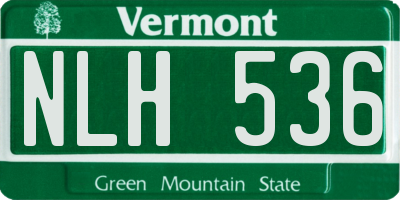 VT license plate NLH536