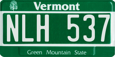 VT license plate NLH537