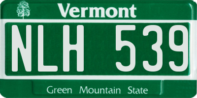 VT license plate NLH539