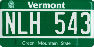 VT license plate NLH543
