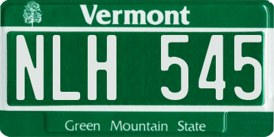 VT license plate NLH545