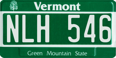 VT license plate NLH546