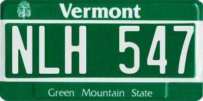 VT license plate NLH547
